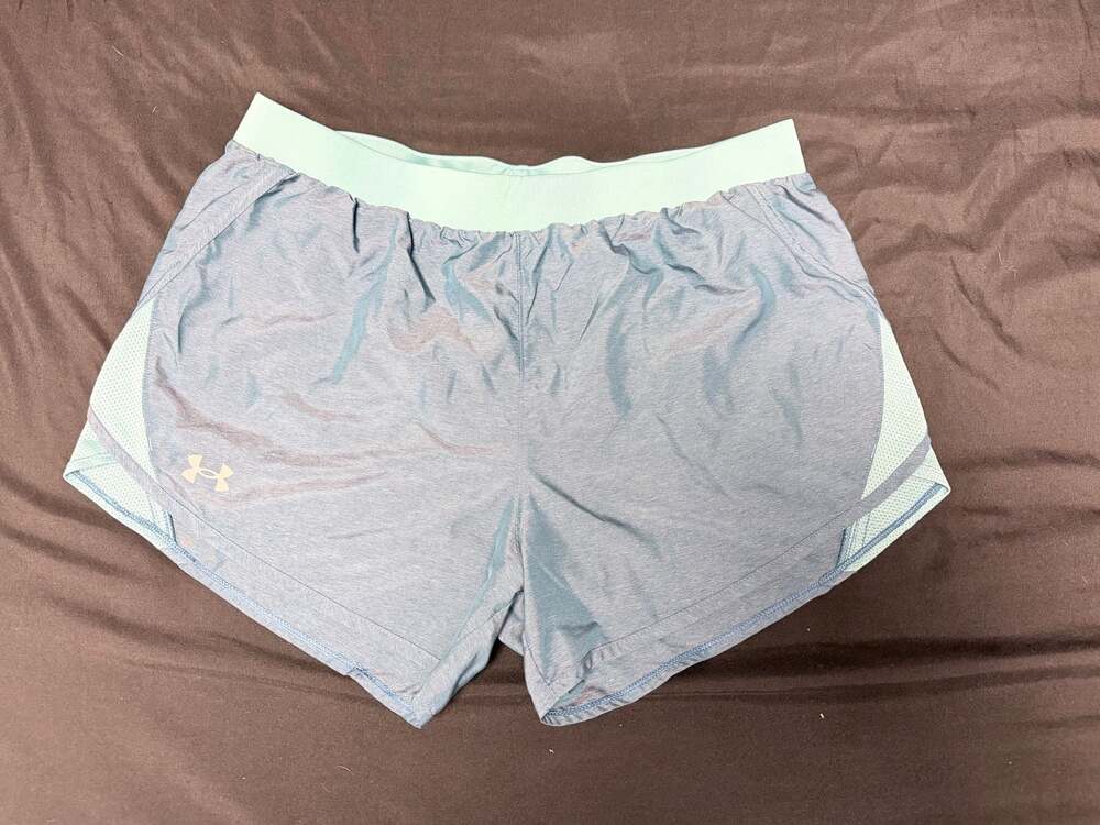 Under Armour Women's Play Up Athletic Running Shorts Blue Teal Loose Fit